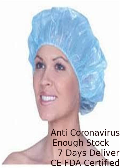 Long Hair Disposable Head Cover Easy Fit Hospital Consumbles Blue Color