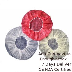 China Professional Latex Free Disposable Hair Caps 10-60 GSM Round Bouffant Shape supplier