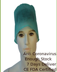 China Spunbond Fabric Disposable Bouffant Scrub Caps  61x14 Cm High Tensile Strength supplier