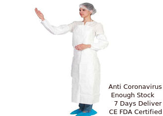 China Microporous Film Laminated Disposable Plastic Aprons , Throw Away Aprons supplier