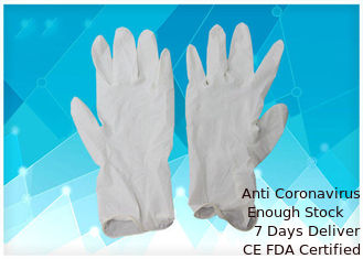 China Anti Oil Disposable Poly Gloves , Medical Rubber Gloves Corrosive Resistance supplier