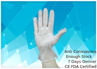 China Customized Logo Disposable Polyethylene Gloves Polyvinylchloride Vinyl Material supplier
