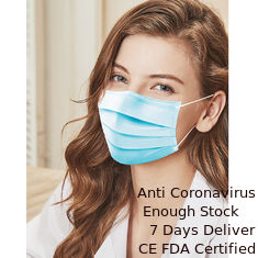 China Blue Disposable Face Mask 25g PP Non Woven Fabric Material OEM / ODM supplier