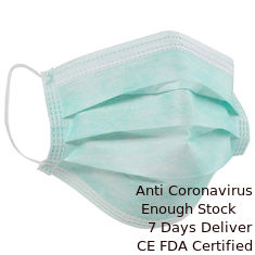 China Easy Degradation Disposable Face Mask / 3 Ply Disposable Green Pp Face Mask supplier