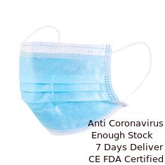 China Breathable Disposable Blue Earloop Face Mask 3-Layer Filtration Reduce Infections supplier