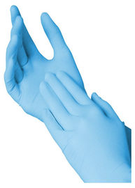 Comfortable Clear Plastic Disposable Gloves Odorless Blue Color Puncture Resistance supplier