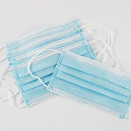 Blue Disposable Non Woven Face Mask Three Layers Green Adults Mask supplier